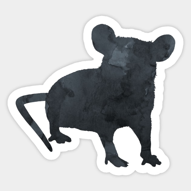 Rat Minimalist Silhouette Art Sticker by BittenByErmines